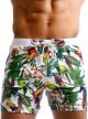 Men Swimwear Flower Print Surf Board Boxer Shorts